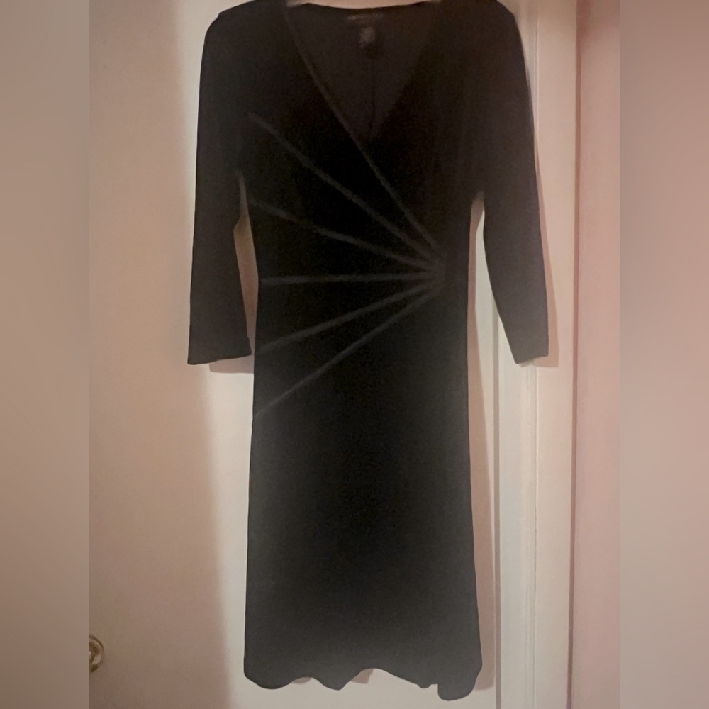 Little Black Velvet Dress with Satin Design